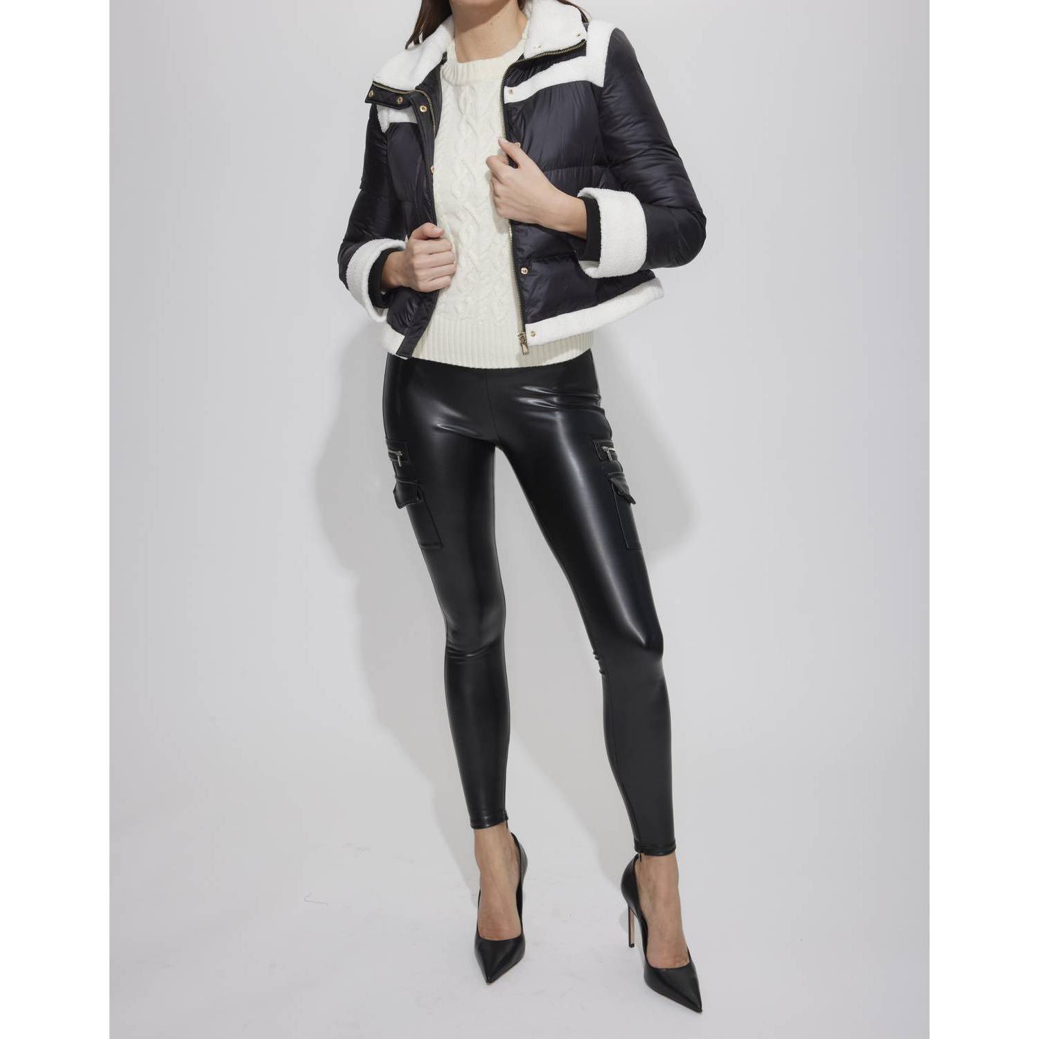 Generation Love Black Puffer Jacket With White Trim